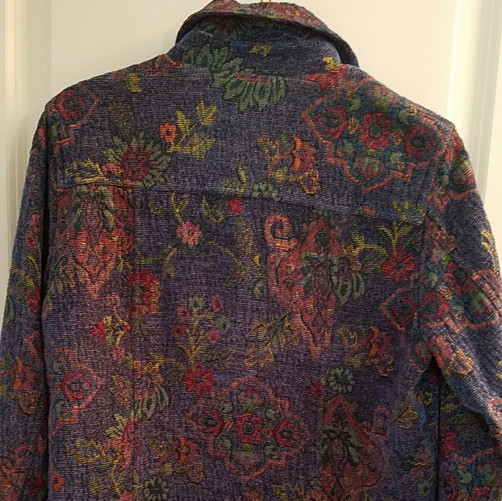 Coldwater Creek brocade blue/multi-colors jacket